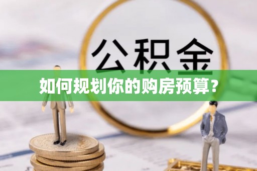 凤泉如何规划你的购房预算？