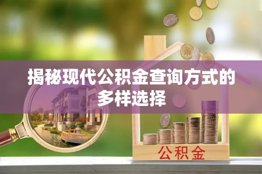 凤泉揭秘现代公积金查询方式的多样选择